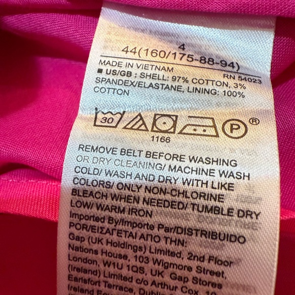 Banana Republic Harbison Hot Pink Mini Size 4 NWT Color Bright Peony - Picture 9 of 11